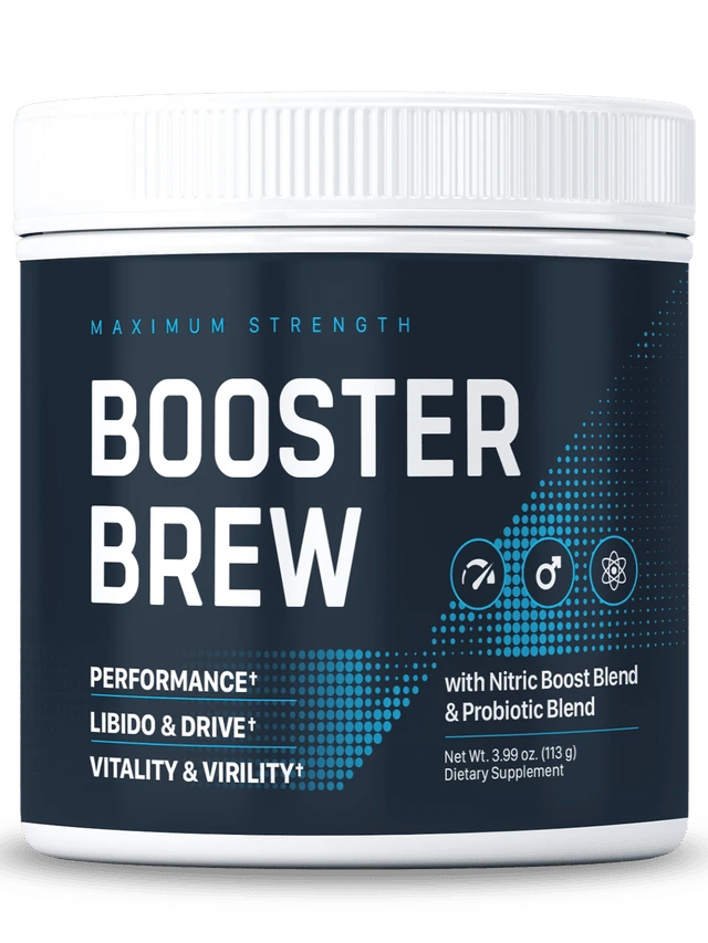 Booster Brew wellness powder bottles